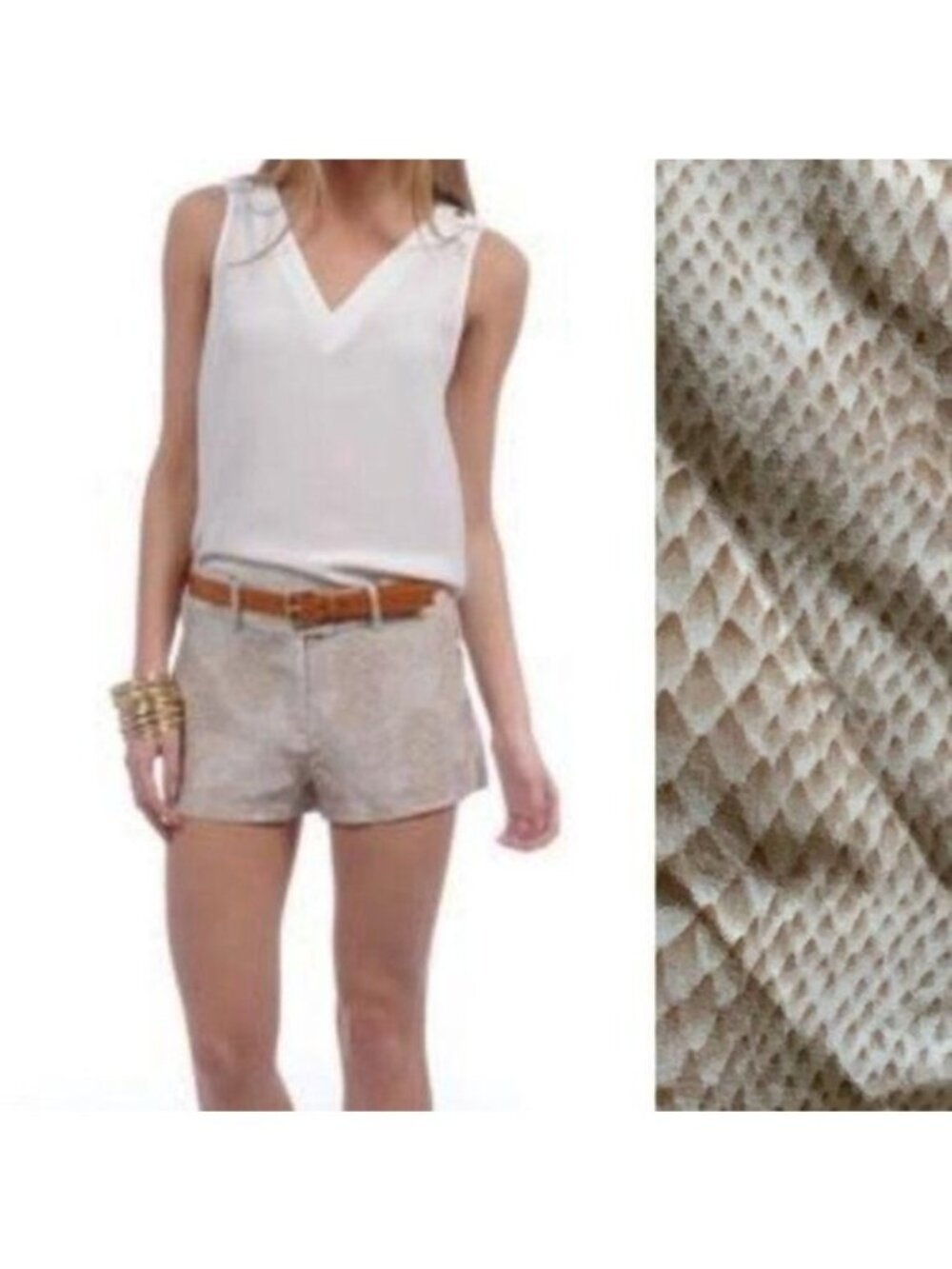 Amanda Uprichard Silk Snake Print Shorts